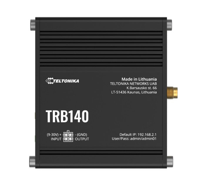 Teltonika TRB140 Industrial Rugged LTE Gateway, 4G/LTE (Cat 4), Compatible with Industrial DNP3 & Modbus Communication Protocols, PSU included