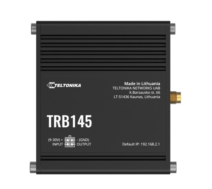 Teltonika TRB145 Industrial Rugged LTE RS485 Gateway, 4G/LTE (Cat 1), Equipped with RS485, Compatible with Industrial DNP3, PSU included