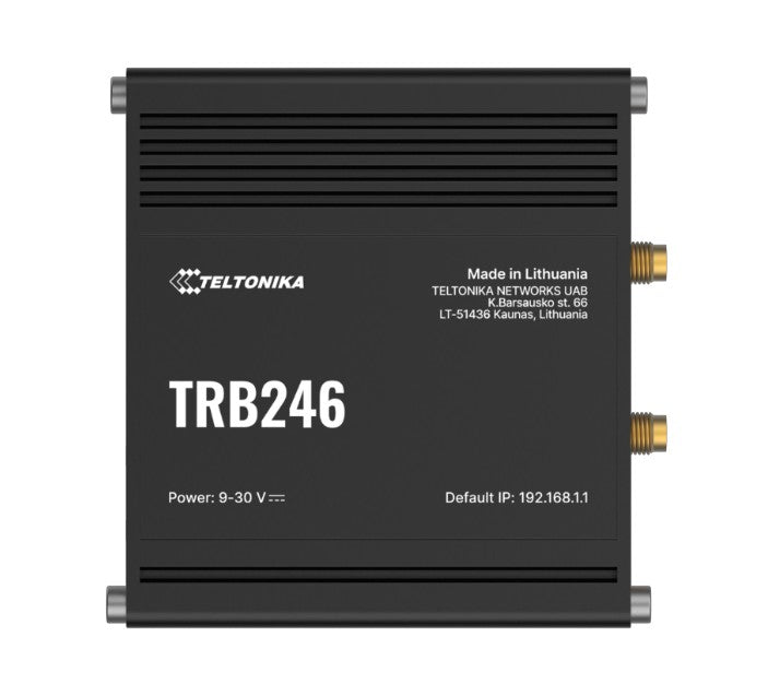 Teltonika TRB246 Industrial IoT Gateway, 4G/LTE(Cat 4), Dual SIM, Auto-Failover, Backup WAN, Supports DNP3, DLMS, Modbus, PSU excluded