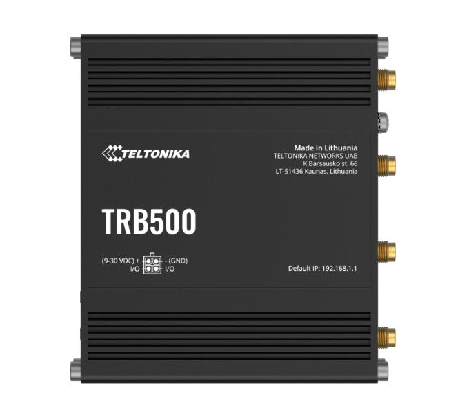 Teltonika TRB500 Industrial 5G Gateway, Ultra-high Cellular Speeds of up to 1 Gbps, Backward Compatible with 4G (LTE CAT 20) Network, PSU included