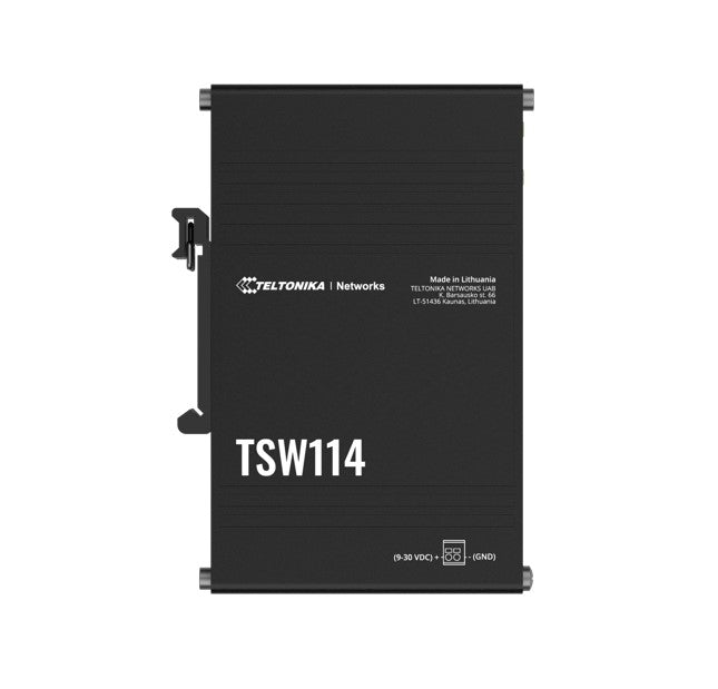 Teltonika TSW114 Gigabit DIN Rail Ethernet Switch,Easy Mounting, 5x Gigabit Ethernet Ports with speeds of up to 1000 Mbps, PSU excluded