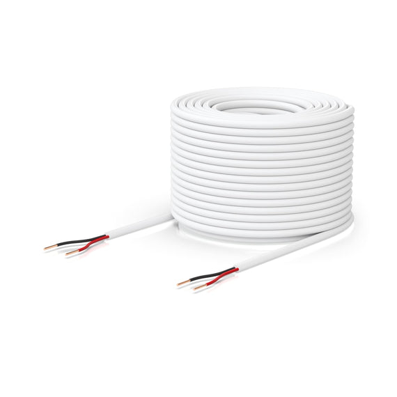 Ubiquiti Door Lock Relay Cable, 500-foot (152.4 m) Spool of One Pair, Low-voltage Cable, Solid bare coppe , 36V DC, White, 2Yr Warr