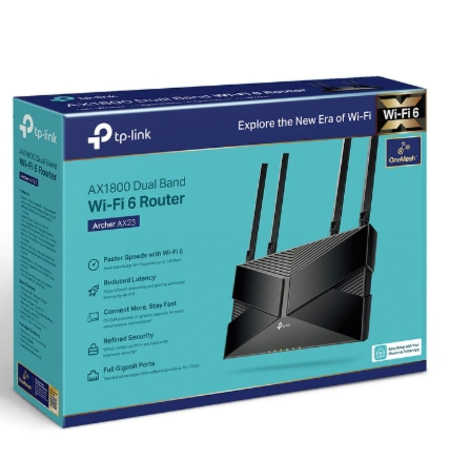 TP-Link Archer AX1800 AX1800 Dual-Band Wi-Fi 6 Router, 574 Mbps at 2.4 GHz + 1201 Mbps at 5 GHz, Dual-Core CPU, 1× Gigabit WAN Port + 4× Gigabit LAN P