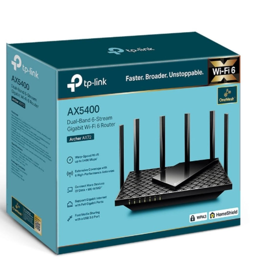 TP-Link Archer AX55 Pro AX3000 Dual-Band Wi-Fi 6 Router,  574 Mbps at 2.4 GHz + 2402 Mbps at 5 GHz  , 4× Antennas,1× 2.5 Gbps WAN/LAN Port + 1× Gigabi