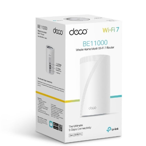 TP-Link Deco BE65 Pro(1-pack) BE11000 Whole Home Mesh WiFi 7 System ,  688 Mbps at 2.4 GHz + 4320 Mbps at 5 GHz + 5760 Mbps at 6 GHz