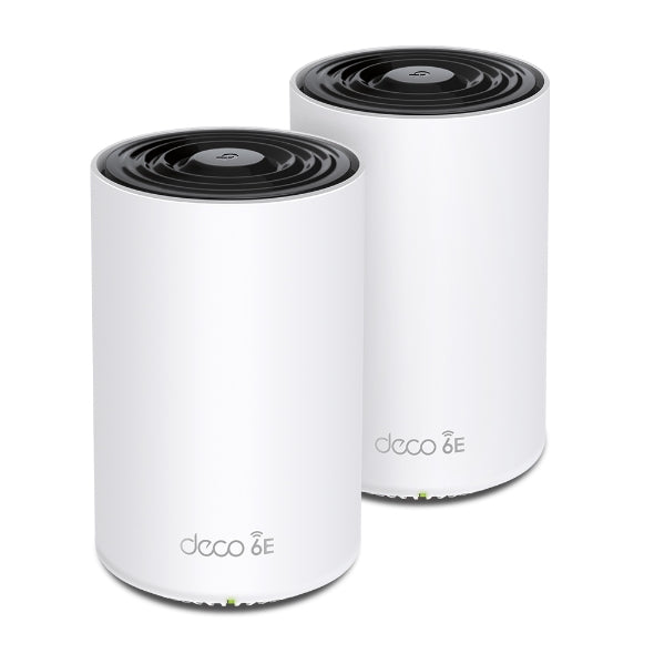 TP-Link Deco XE75 Pro(2-pack)) AXE5400 Tri-Band Mesh Wi-Fi 6E System, 574 Mbps at 2.4 GHz + 2402 Mbps at 5 GHz + 2402 Mbps at 6 GHz