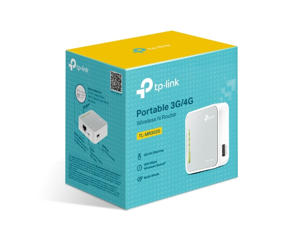 TP-Link TL-MR3020 Portable 3G/4G Wireless N Router 2.4GHz (150Mbps) 802.11bgn 1x100Mbps WAN/LAN 1xUSB 1xmini USB Internal Antennas ~TL-MR3220