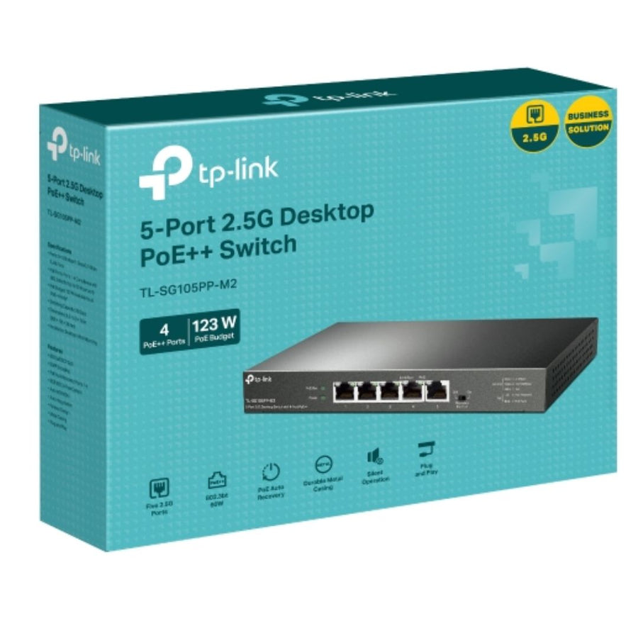 TP-Link TL-SG105PP-M2 5-Port 2.5G Desktop Switch with 4-Port PoE++