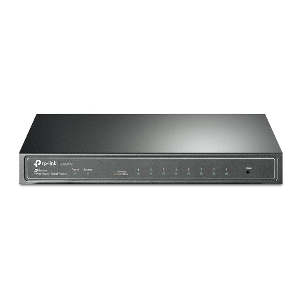 TP-Link SG2008 JetStream 8-Port Gigabit Smart Switch PORT: 8× Gigabit RJ45 Ports: Desktop Steel Case, Static Routing,Omada