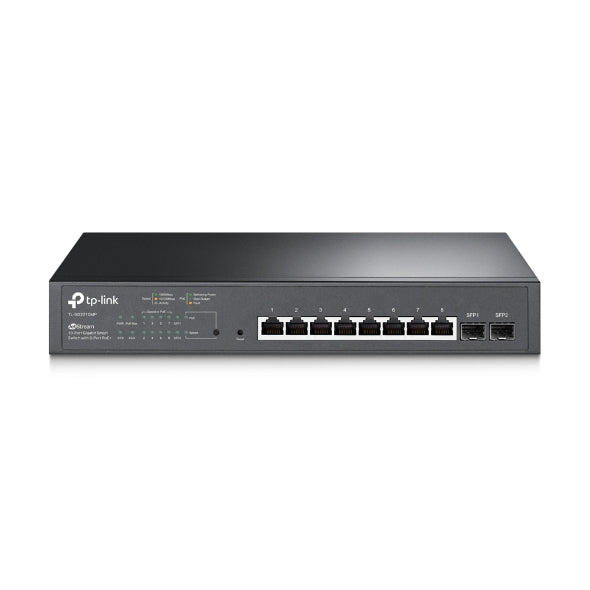 TP-Link SG2210MP 10-Port Gigabit Smart Switch with 8-Port PoE+ 1xFan 14.9Mpps Support Omada SDN, 802.1p CoS/DSCP QOS, IGMP Snoop Rack Mountable