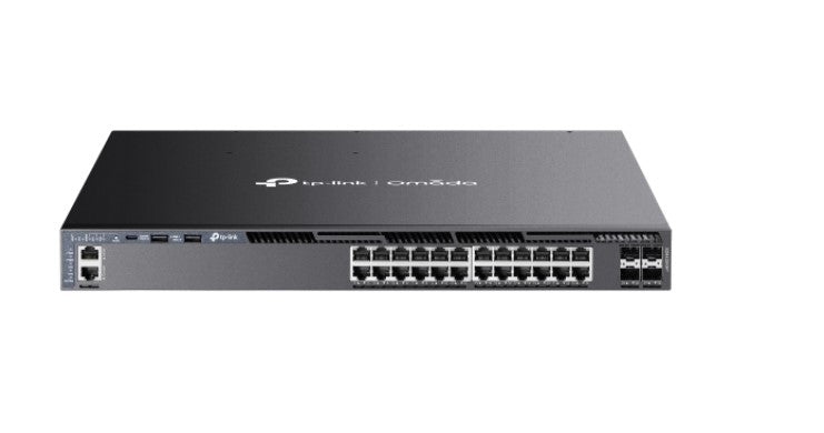 TP-Link SG6428XHP Omada 24-Port Gigabit Stackable L3 Managed PoE+ Switch with 4 10G Slots, Omada 24-PortGigabit Stackable L3 Managed PoE+ Switch with