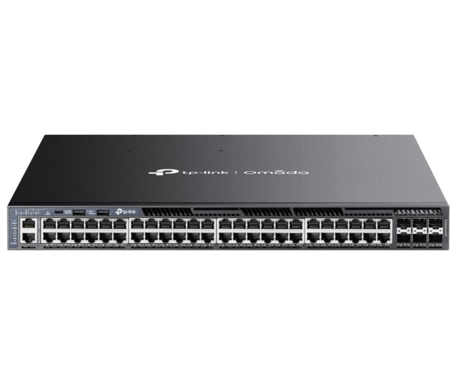 TP-Link SG6654XHP Omada 48-PortGigabit Stackable L3 Managed PoE+ Switch with 6 10GE SFP+ Slot, 48× Gigabit PoE+ RJ45 Ports, 6× 10G SFP+ Slots, RJ45/Ty