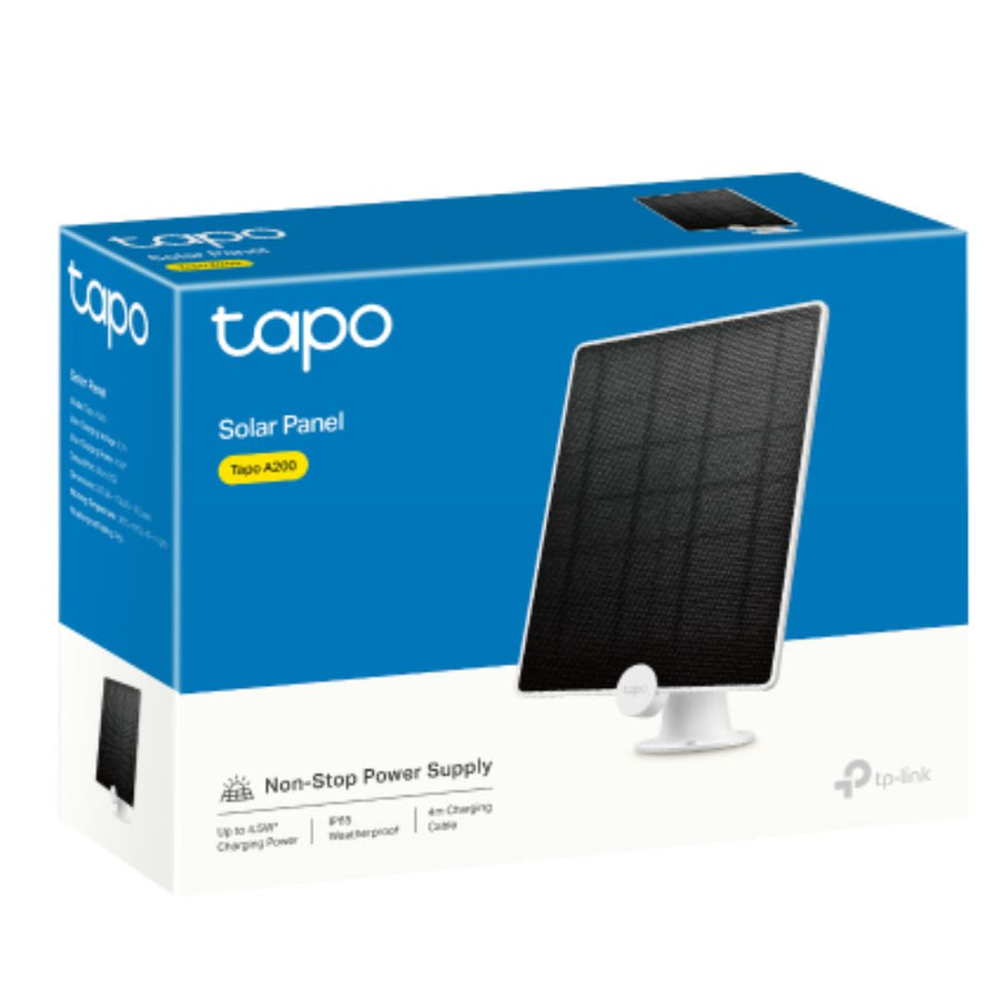 TP-Link Tapo A200 Tapo Solar Panel, Up to 4.5W Charging Power, 4M Charging Cable, 360° Adjustable Mounting Bracket