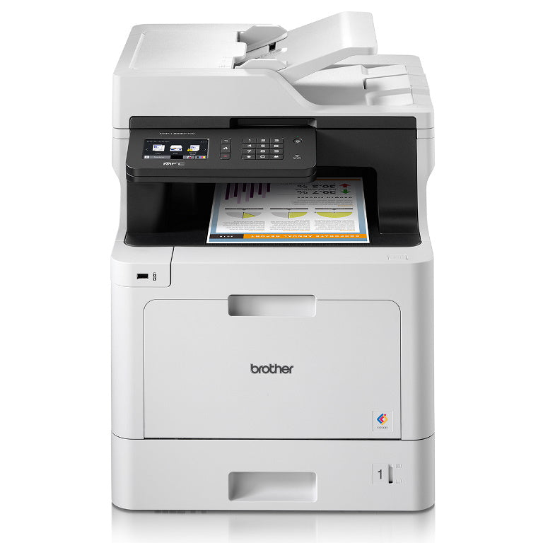 Brother MFC-L8690CDW Print Speed up to 31ppm(Mono&Colour) 2-sided (Duplex) Print USB & Wired & Wireless Network Interface 9.3cm Touch Screen UI