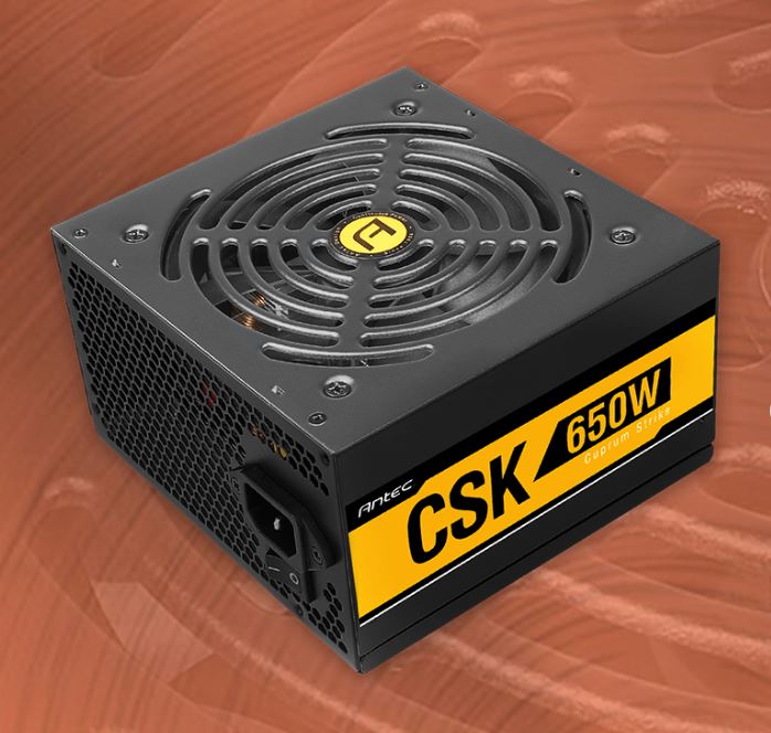 Antec CSK 650W 80+ Bronze, up to 88% Efficiency, Flat Cables, 120mm Silent Fans, 4x PCI-E 8Pin, Continuous power PSU, AQ3 (LS)