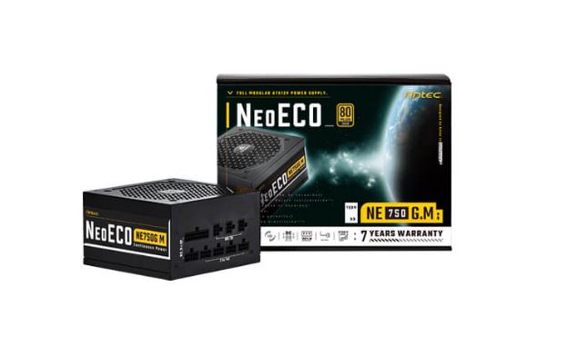 Antec NE 750w 80+ Gold, Fully-Modular, LLC DC, 1x EPS 8PIN, 120mm Silent Zero RPM, Jap Caps, ATX Power Supply, PSU, 600w PCI-E 5.0 rdy, 7yr Wty