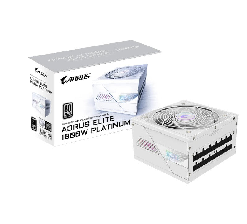 Gigabyte GP-AE1000PM PG5 ICE 1000W PSU Power Supply, ATX 60-50 Hz 1000W 120mm Fan 80 PLUS  Platinum >100,000 hours