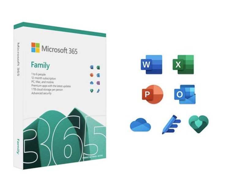 Microsoft 365 Family 2023 English APAC 1 Year Subscription Medialess for PC & Mac. NEW Retail Pack with Product Key