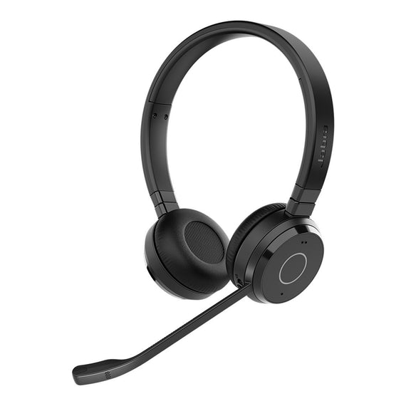 Jabra Evolve 65 TE Link390a Teams Stereo Bluetooth Headset, 16-hour battery life, 30-metre wireless range, Passive Noise Cancellation, Busy Light