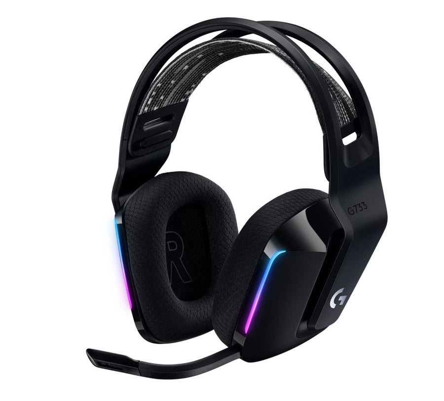 Logitech G733 Lightspeed Wireless RGB Gaming Headset Black USB Headphones Frequency Response: 20 Hz - Detchable Cardioid Unidirectional Microphone