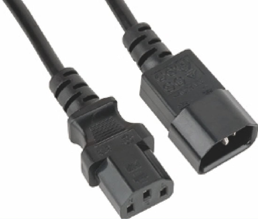 Astrotek Power Extension Cable 2m - Male to Female IEC C13 to C14 Monitor to PC or PC/UPS to Devices