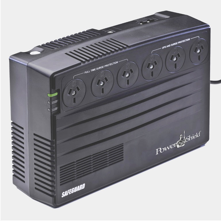 PowerShield SafeGuard 750VA/450W Line Interactive UPS, AVR, surge protection, 4 AUS sockets, wall mountable, 2-year warranty