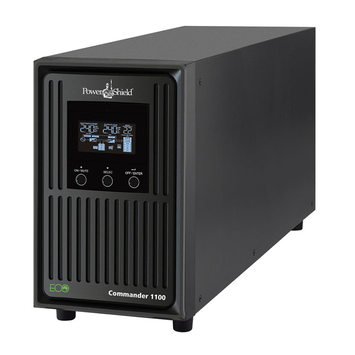 PowerShield Commander 1100VA/990W - 10Amp, Line Interactive Pure Sine Wave Tower UPS with AVR, 4 AUS sockets, 2-year warranty