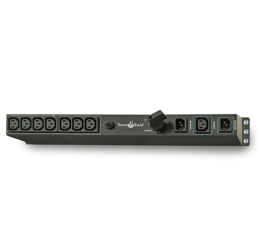 PowerShield Rack Mount Bypass Switch Plus Hot Swap PDU for 1 & 2kVA, 1U, 10Amp Input, ensures uninterrupted power during maintenance