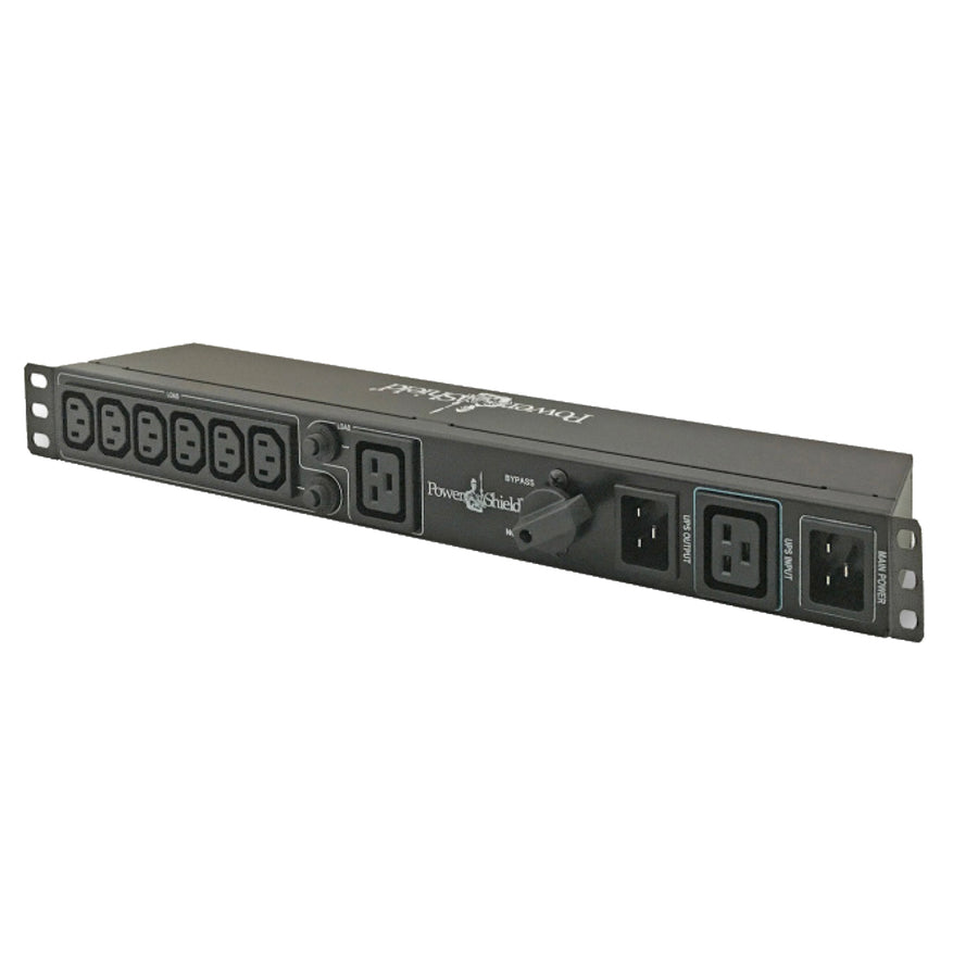 PowerShield Rack Mount Bypass Switch Plus Hot Swap PDU for 3kVA, 1U, 15Amp Input, facilitates safe maintenance procedures