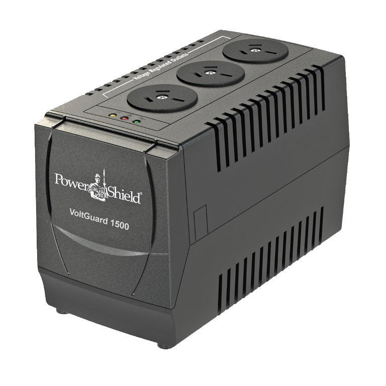 PowerShield VoltGuard 1500VA/750W Voltage Regulator, protects sensitive equipment from voltage fluctuations, 2-year warranty