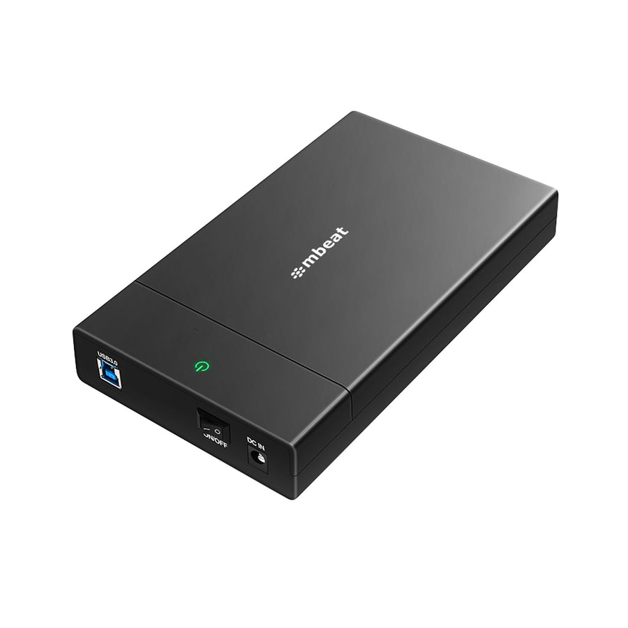 mbeat C1 Tool-Free USB 3.0 3.5' & 2.5' SATA HDD Enclosure - Black Data Speed: Maximum up to 5Gbp Product Weight: 121g DC Power: +12V/2A Power Supply