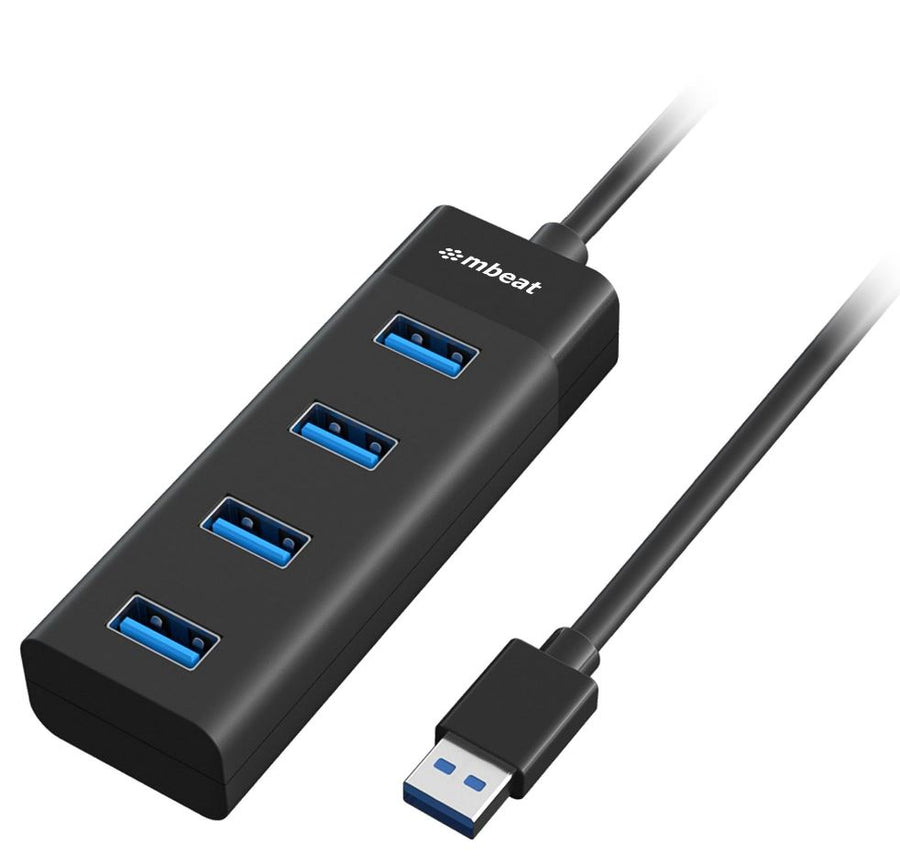 mbeat® 4-Port USB 3.0 Hub - Black USB 3.0 transfer speeds up to 5Gbps. Plug-and-play Compact and lightweight Weight: 37g