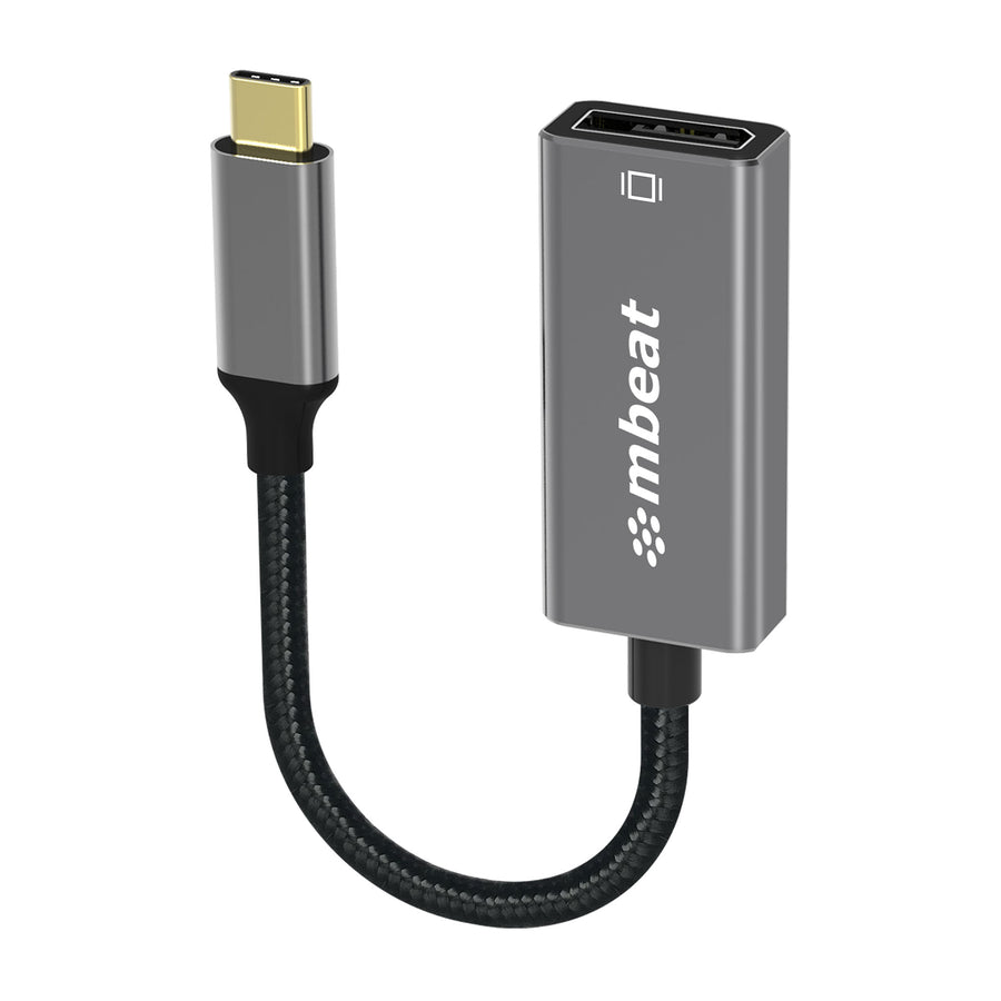 mbeat Elite USB-C to Display Port Adapter  -Converts USB-C to DisplayPort female port, 4K@60Hz (3840×2160),  15cm - Space Grey Weight: 30g