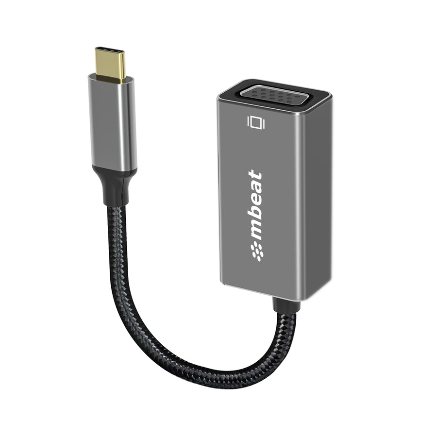 mbeat Elite USB-C to VGA Adapter - Coverts USB-C to VGA Female Port,  Supports up to1920×1080@60Hz - Space Grey Weight: 30g