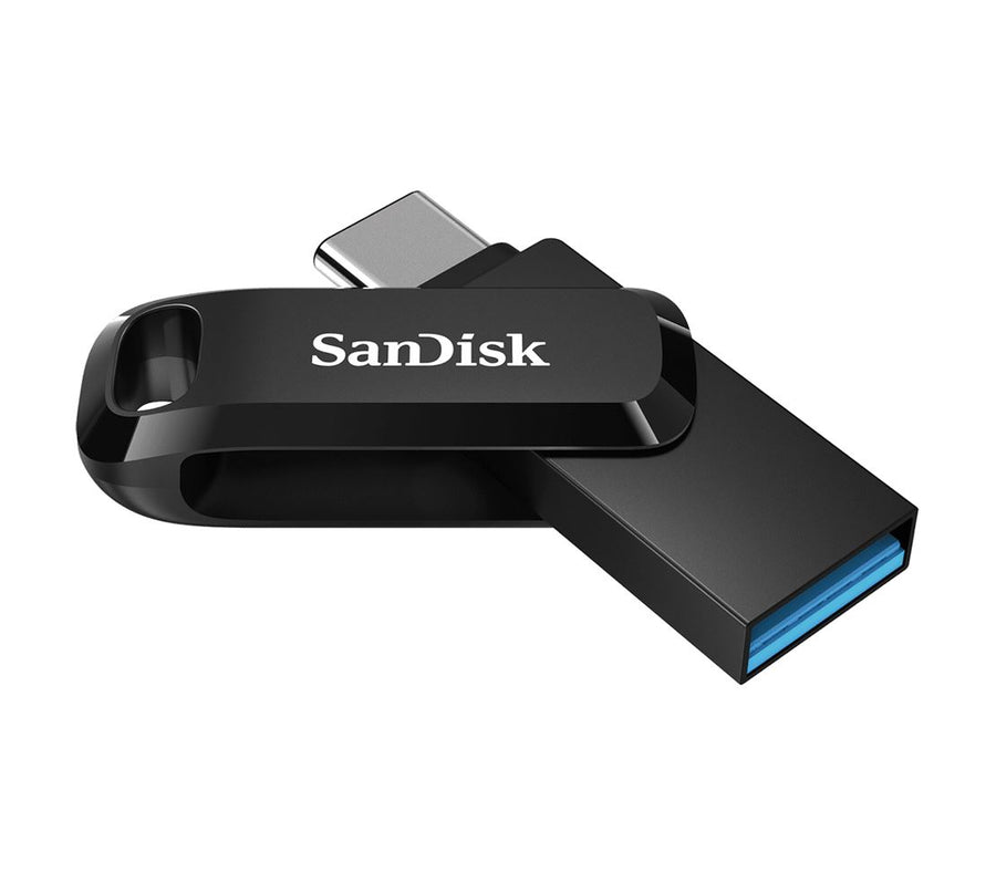 SanDisk 64GB Ultra Dual Drive Go 2-in-1 USB-C & USB-A Flash Drive Memory Stick 150MB/s USB3.1 Type-C Swivel for Android Smartphones Tablets Macs PCs