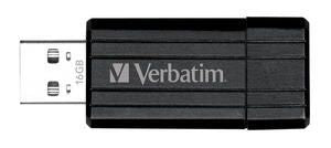 Verbatim Store'n'Go Pinstripe USB 2.0 Drive 16GB, Slim Retractable Design, 2 Years Limited Warranty (Black)