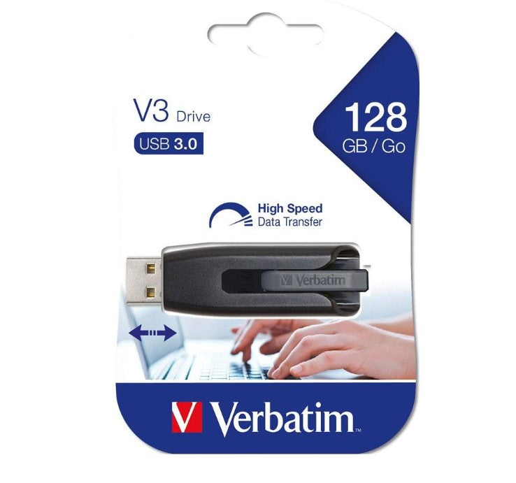 Verbatim Store'n'Go V3 USB 3.0 Drive 128GB - Grey